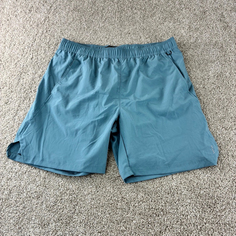 Balance Collection Mens L Blue Running Athletic Gym Shorts Drawstring‎ Pockets